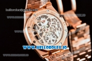 Audemars Piguet Royal Oak Skeleton Tourbillon Swiss Tourbillon Manual Winding Rose Gold Case Skeleton Dial With Dots Markers Rose Gold Bracelet