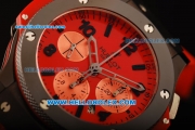 Hublot Big Bang Chronograph Swiss Valjoux 7750 Automatic Movement Red Dial with Black Bezel and Red Rubber Strap