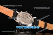 Glashutte Automatic Steel Case with Black Dial and Black Leather Strap