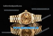 Rolex Datejust Swiss ETA 2671 Automatic Yellow Gold Case with Yellow Gold Dial Roman Numeral Markers and Yellow Gold Bracelet (BP)