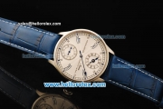 Sinn Classic Swiss ETA 6497 Manual Winding Movement Steel Case with White Dial and Blue Leather Strap