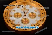 Rolex Daytona Swiss Quartz Yellow Gold Case with White Dial Diamonds Markers - Wall Clock