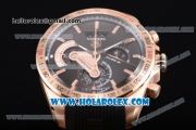 Tag Heuer Grand Carrera Calibre 36 Chrono Miyota Quartz Rose Gold Case with Black Dial and Stick Markers