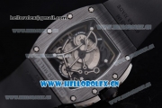 Richard Mille RM 055 Miyota 9015 Automatic PVD Case with Skeleton Dial and Black Rubber Strap Dot Markers