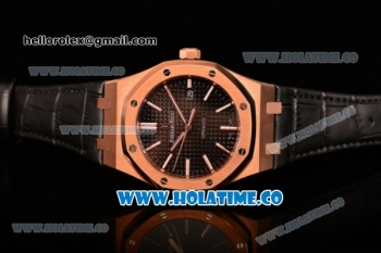 Audemars Piguet Royal Oak 39MM Miyota 9015 Automatic Rose Gold Case with Black Dial and Stick Markers (BP)