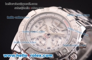 Breitling Chronomat B01 Chronograph Miyota Quartz Full Steel with White Dial