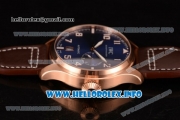 IWC Big Pilot’s Watch Edition "Le Petit Prince" Clone IWC 52010 Automatic Rose Gold Case with Blue Dial Arabic Number Markers and Brown Leather Strap (ZF)