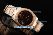 Rolex Datejust Oyster Perpetual Automatic Movement Steel Case with Roman Numeral Markers and Two Tone Strap