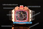 Richard Mille RM005 FM Asia Automatic Rose Gold Case with Skeleton Dial and Red Inner Bezel