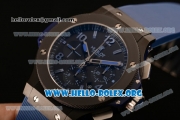 Hublot Big Bang Chronograph Swiss Valjoux 7750 Automatic PVD Case with Blue Dial and Blue Rubber Strap (YF)