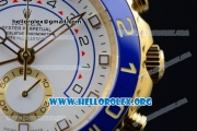 Rolex Yacht-Master II Chrono Swiss Valjoux 7750 Automatic Yellow Gold Case with White Dial and Yellow Gold Bracelet - (BP)