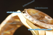 Rolex Datejust Asia 2813 Automatic Full Yellow Gold with Diamond Bezel and White MOP Dial