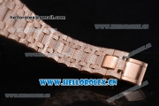 Audemars Piguet Royal Oak Offshore Seiko VK67 Quartz Rose Gold/Diamonds Case with Rose Gold Dial and Diamonds Bezel