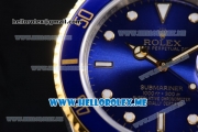 Rolex Submariner Clone Rolex 3135 Automatic Two Tone Case/Bracelet with Blue Dial and Dot Markers (BP)