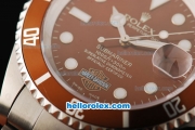 Rolex Submariner Swiss ETA 2836 Automatic Movement Full Steel Case/Strap with Brown Dial and Brown Bezel