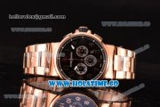 Ulysse Nardin Maxi Marine Chrono Swiss Valjoux 7750-SHG Automatic Rose Gold Case/Bracelet with Black Dial and Arabic Numeral Markers (EF)