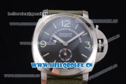 Panerai Radiomir 1940 Calendar Asia ST17 Automatic Steel Case Black Dial Stick/Arabic Number Markers and Green Leather Strap