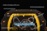Richard Mille RM35-01 Bubba Watson Tourbillon Manual Winding Carbon Fiber Case with Skeleton Dial and White Dot Markers - Yellow Inner Bezel