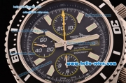 Breitling Superocean Chrono II Swiss Valjoux 7750-SHG Automatic Steel Case PVD Bezel with Steel Strap Black Dial Stick Markers-Yellow Hands 1:1 Original