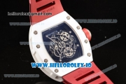 Richard Mille RM 055 Bubba Watson 9015 Automatic Ceramic Case with Black Dial Dots Markers and Rubber Strap