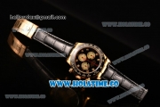 Rolex Daytona Chrono Swiss Valjoux 7750 Automatic Yellow Gold Case with Ceramic Bezel Diamonds Markers and Black Dial (BP)
