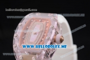 Richard Mille RM 07-02 Miyota 9015 Automatic Pink Sapphire Case with White Rubber Strap and Blue MOP Dial