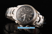 Tag Heuer Link Swiss Valjoux 7750 Automatic Movement Steel Case with Black Dial-Silver Stick Markers and Steel Strap