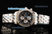 Breitling Chronomat Evolution Lady Quartz Movement Full Steel with Black Dial and Stick Markers