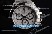 Rolex Daytona Swiss Valjoux 7750 Automatic Stainless Steel Case/Bracelet with White Dial and Stick Markers White Subdials