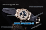 Audemars Piguet Royal Oak Offshore Navy Chronograph Swiss Valjoux 7750 Automatic Steel Case with Blue Rubber Strap White Dial and Blue Markers (JF)