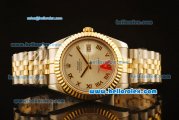 Rolex Datejust II Swiss ETA 2836 Automatic Full Steel with Yellow Gold Bezel and Silver Dial-Roman Markers