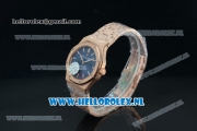 Audemars Piguet Royal Oak Swiss Quartz Rose Gold Case with Blue Dial and Rose Gold Bracelet (EF)