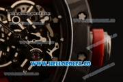 Richard Mille RM 055 Bubba Watson Miyota 9015 Automatic Carbon Fiber Case with Black Dial and Red Rubber Strap