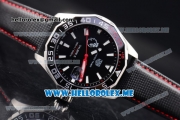 Tag Heuer Aquaracer Calibre 5 Match Timer Premier League Special Edition Miyota Quartz Steel Case with Black Dial and Black Leather Strap Stick Markers