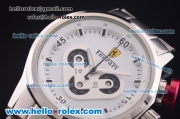 Ferrari Chronograph Miyota Quartz Full Steel with White Dial and Black Markers
