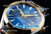 Omega Seamaster Aqua Terra 150M Clone Omega 8500 Automatic Two Tone Case/Bracelet with Blue Dial Yellow Gold Stick Markers (YF)