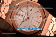 Audemars Piguet Royal Oak 41MM Clone AP Calibre 3120 Automatic Full Rose Gold with White Dial and Stick Markers (EF)