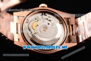 Rolex Day-Date Swiss ETA 2836 Automatic Rose Gold Case/Bracelet with Brown Dial and Stick Markers (BP)