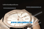 Audemars Piguet Royal Oak 41mm White Dial Automatic Clone Ap 3120 Movement Black Leather 15400ST.OO.1220ST.02 JH