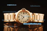 Cartier Ballon Bleu De Swiss ETA Quartz Full Rose Gold with Beige Dial and Roman Markers