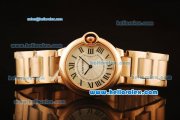 Cartier Ballon Bleu De Swiss ETA Quartz Full Rose Gold with Beige Dial and Roman Markers Cartier Ballon Bleu De Swiss ETA Quartz Full Rose Gold with Beige Dial and Roman Markers