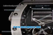 Richard Mille RM 69 Erotic Tourbillon Miyota 9015 Automatic Steel Case with Skeleton Dial Black Rubber Strap and Dot Markers