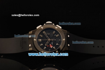 Hublot Big Bang Chronograph Swiss Valjoux 7750 Automatic Movement PVD Case with Black Dial and Ceramic Bezel-Black Rubber Strap