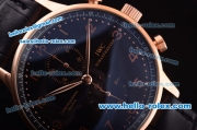 IWC Schaffhausen Quartz Movement Rose Gold Case with Black Dial and Rose Gold Marking