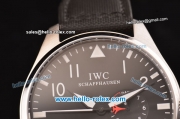 IWC Big Pilot ST22 Automatic with Power Reserve Steel Case with Black Dial and Black Leather Strap