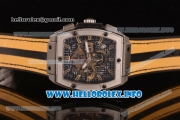 Hublot MP-06 Senna Champion 88 Chrono Miyota Quartz Steel Case with Skeleton Dial and Yellow/Black Leather Strap