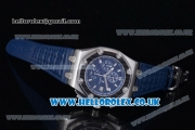 Audemars Piguet Royal Oak Offshore Juan Pablo Montoya Chronograph Swiss Valjoux 7750 Automatic Steel Case with Blue Dial Stick Markers and Blue Lether Strap - 1:1 (J12)