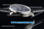 IWC Portuguese Annual Calendar Asia Automatic Steel Case with Blue Dial Black Leather Strap - 1:1 Original(YL)