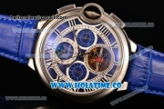 Cartier Ballon Bleu De Tourbillon Moonphase Asia Automatic Steel Case with Blue Dial and Roman Numeral Markers