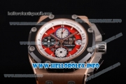 Audemars Piguet Royal Oak Offshore Ruben Barrichello Chrono Swiss Valjoux 7750 Automatic Rose Gold Case with PVD Bezel Red Skeleton Dial and White Stick Markers - 1:1 Original (JF)